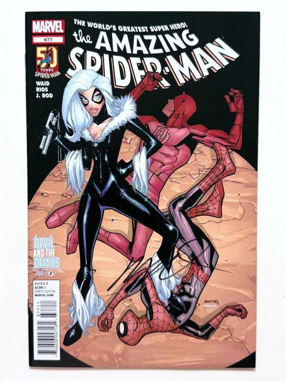 THE AMAZING SPIDER-MAN #677 NM (2012) SIGNED by HUMBERTO RAMOS